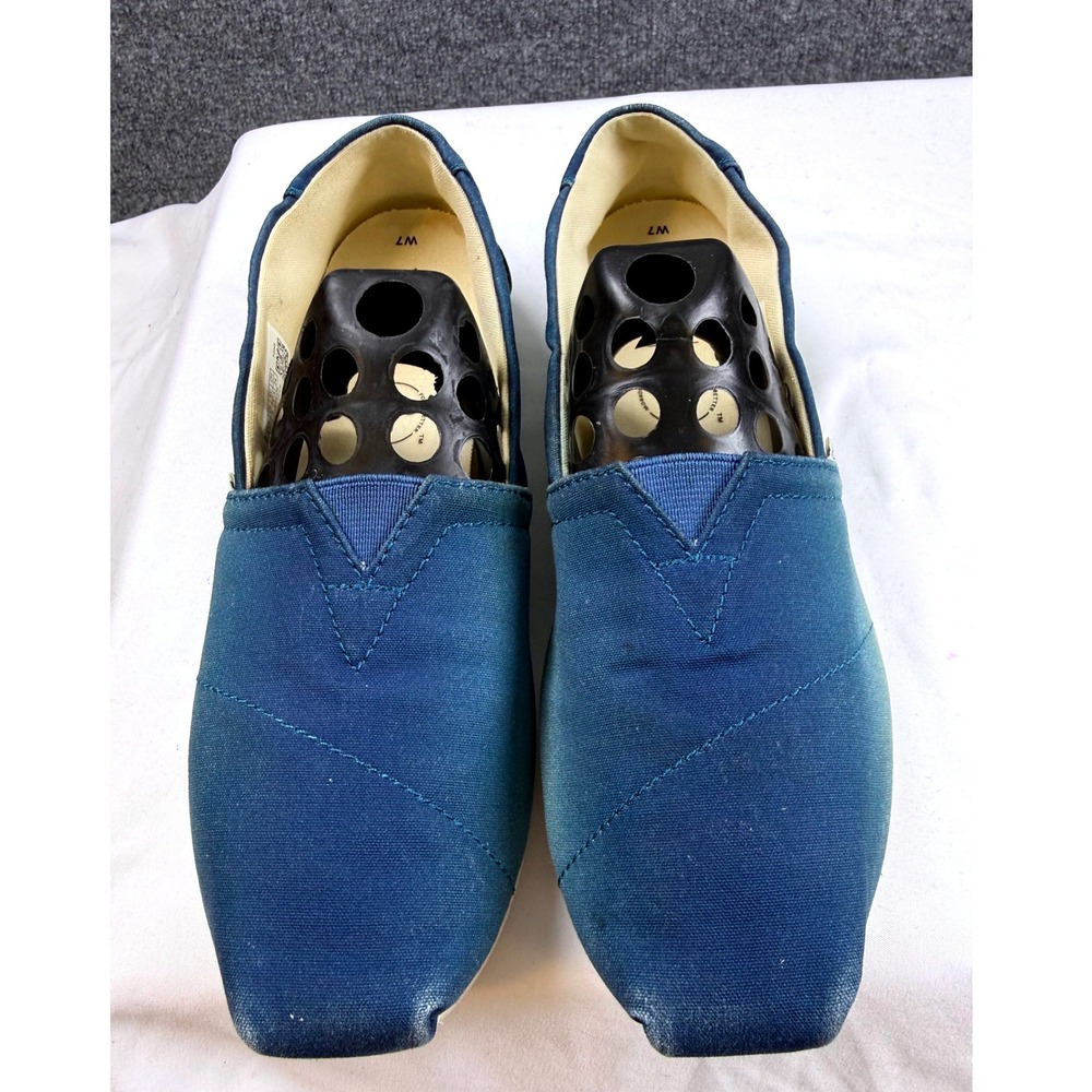 TOMS Earthwise Alpargata Blue Green Ombre Canvas Slip On Shoes Womens Sz 7 Fall